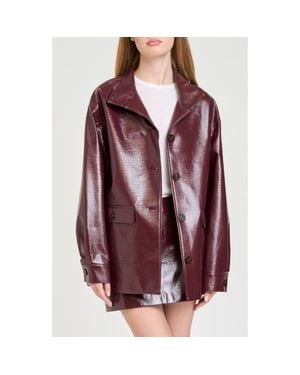 Wayf Rocky Faux Leather Jacket - Red