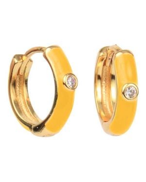 Color Shout Enamel Huggie Hoops - Metallic