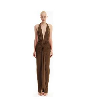 MOTHER OF ALL Inaya Collar Maxi Dress - Brown