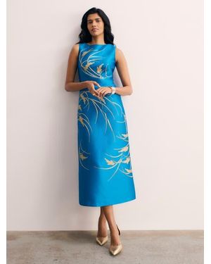 The Fold Eden Jacquard Dress - Blue