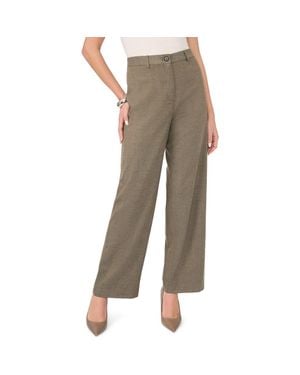 Vince Camuto High Waist Herringbone Straight Leg Pants - Brown