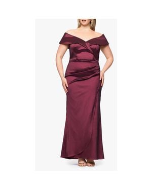 Xscape Evenings Andie Off The Shoulder Ruffle Taffeta Gown - Red