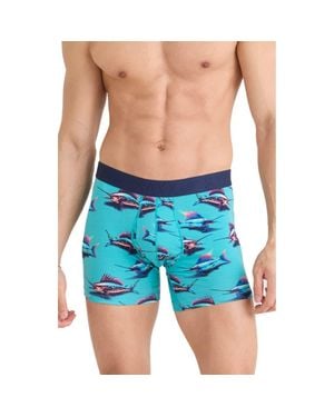 Saxx Underwear Co. Droptemp Cooling Cotton Boxer Brief - Blue