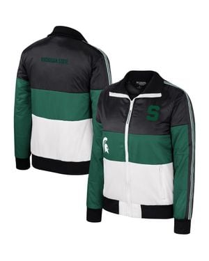 The Wild Collective Michigan State Spartans Color-Block Puffer Full-Zip Jacket - Green