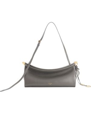 Alaïa Medium Le Click East/West Leather Shoulder Bag - Gray