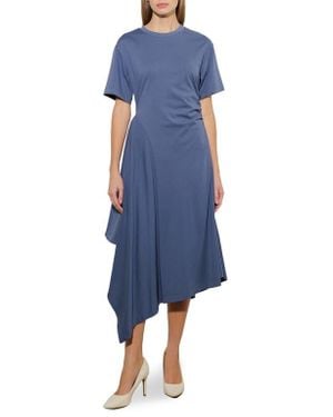 FREEMARKET Cotton Blend Asymmetric Hem T-Shirt Dress - Blue