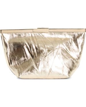 Jimmy Choo Ganache Crinkled Metallic Leather Clutch