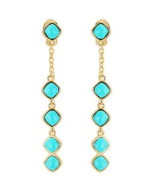 ATHRA LUXE Front-Back Chain Drop Earrings - Blue