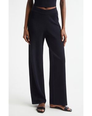 A.L.C. Banks Waffle Stitch Wide Leg Pants - Black