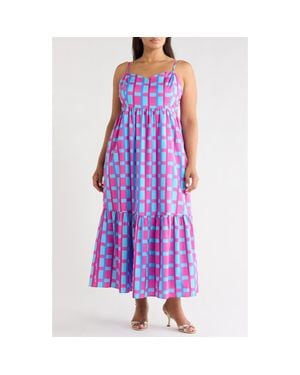 Sugarlips Devania Brush Cabana Flowy Maxi Dress - Purple