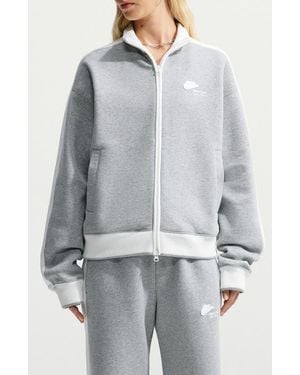 Nike Track Club Fleece Full Zip Jacket - Gray