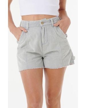 Rip Curl Pacific Dreams Frayed Corduroy Shorts - Gray