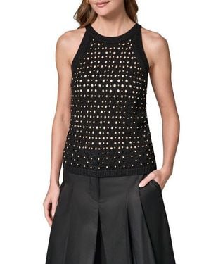 Donna Karan Hotfix Cotton Blend Sweater Vest - Black
