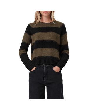 AllSaints Lou Brushed Stripe Sweater - Black
