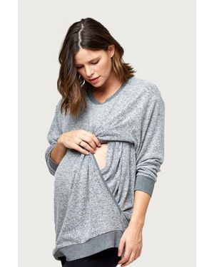 Nom Maternity Jo Maternity & Nursing Hooded Sweatshirt - Gray