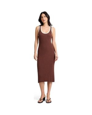 Onia Boucle Cotton Scoop Tank Dress - Red