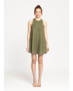 Monlicia Calia Cream Mini Linen Dress - Green