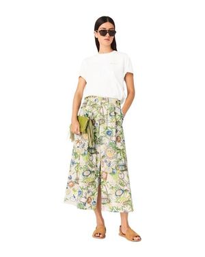 Maje Printed Maxi Skirt With Shorts - White