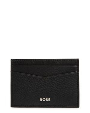 HUGO New Crosstown Money Clip Leather Card Case - Black