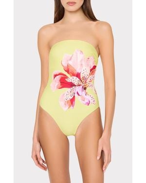 MILLY Songe D'Iris Placement Print One-Piece Swimsuit - Pink