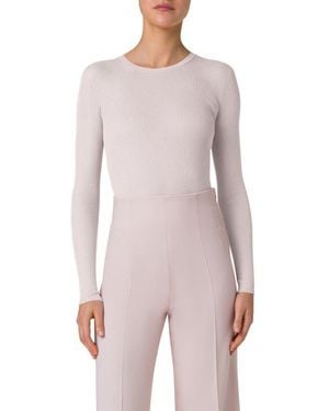 Akris Seamless Silk & Cotton Rib Sweater - Pink