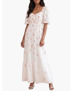 Needle & Thread Flora Ditsy Cotton Ankle Gown - White