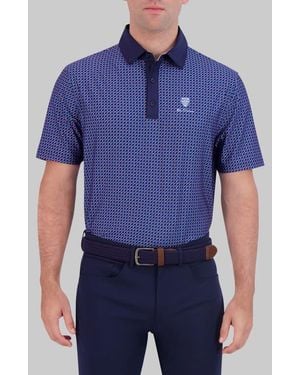Ben Sherman Retro Geo Performance Golf Polo - Blue