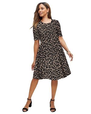Jessica London Stretch Ponte Flare Dress - Multicolor