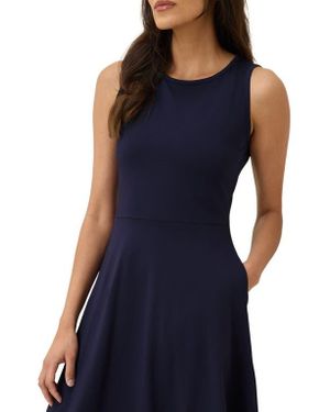 Pact Organic Cotton Fit & Flare Open Back Maxi Dress in Black | Lyst