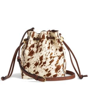 Madewell The Mini Genuine Calf Hair Crossbody Bucket Bag - Multicolor