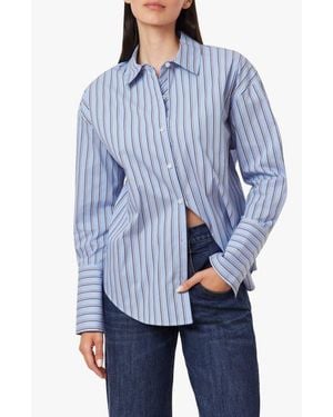 Habitual Tie Back Poplin Shirt - Blue
