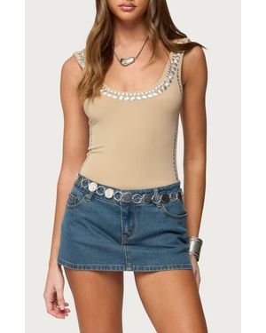 Edikted Amaia Studded Bodysuit - Blue