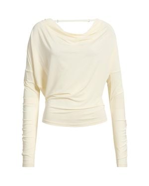 Helmut Lang Long Sleeve Cowl Back Top - White