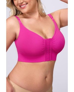 Shapellx Back Smoothing Wireless Front Closure Bra - Pink