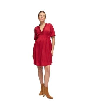 Ingrid & Isabel The V-Neck Vibe Mini Maternity Dress - Red