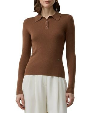 LILYSILK Silk-Cashmere Polo - Brown