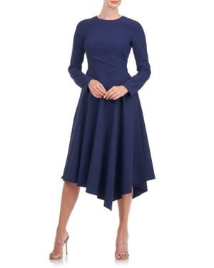 Kay Unger Ula Long Sleeve Midi Dress - Blue