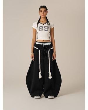 AELFRIC EDEN Double Waist Super Baggy Barrel Sweatpants - White