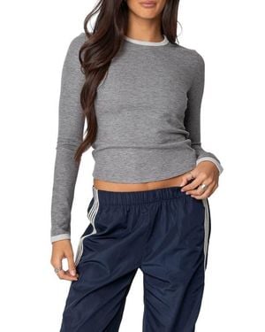 Edikted Meghan Waffle Knit Top - Black