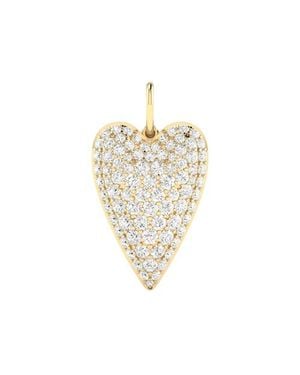 Everlee Domed Pavé Heart Lab Diamond Charm - Metallic