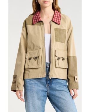 Damson Madder Marcelle Reversible Organic Cotton Barn Jacket - Natural
