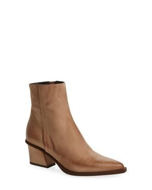 Cordani Braydie Block Heel Leather Bootie - Brown