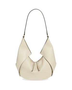 REE PROJECTS Large Riva Pebbled Leather Hobo Bag - Natural