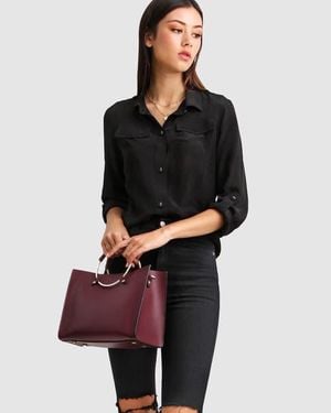 Belle & Bloom Eclipse Rolled Sleeve Blouse - Black