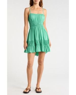 Elan Tiered Ruffle Cover-Up Sundress - Green