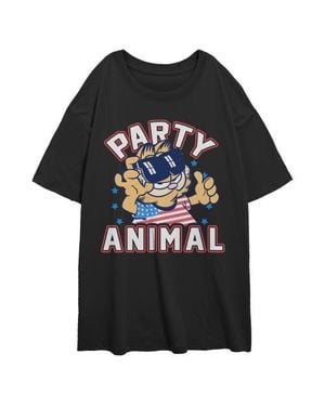 Garfield Junior's Cat Party Animal Graphic T-Shirt - Black