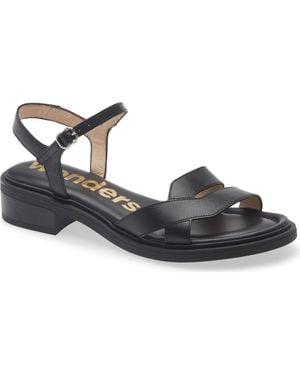 Wonders Ankle Strap Slide Sandal - Black