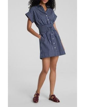Spanx Pinstriped Supima Cotton Minidress - Blue