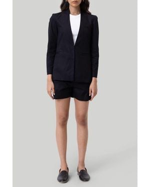 REISTOR Organic Cotton Collarless Summer Blazer - Blue