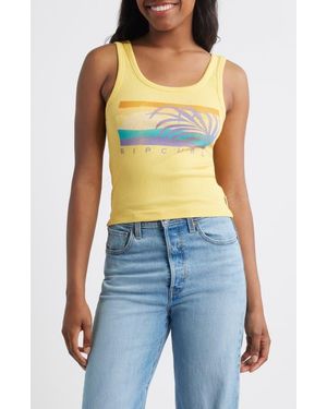 Rip Curl Party Logo Graphic Tank - Yellow
